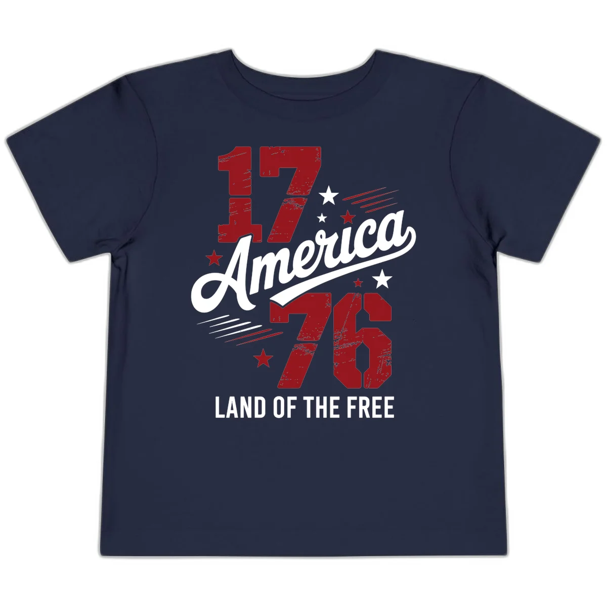 Distressed 1776 Stars and Streaks Toddler T-Shirt in Navy