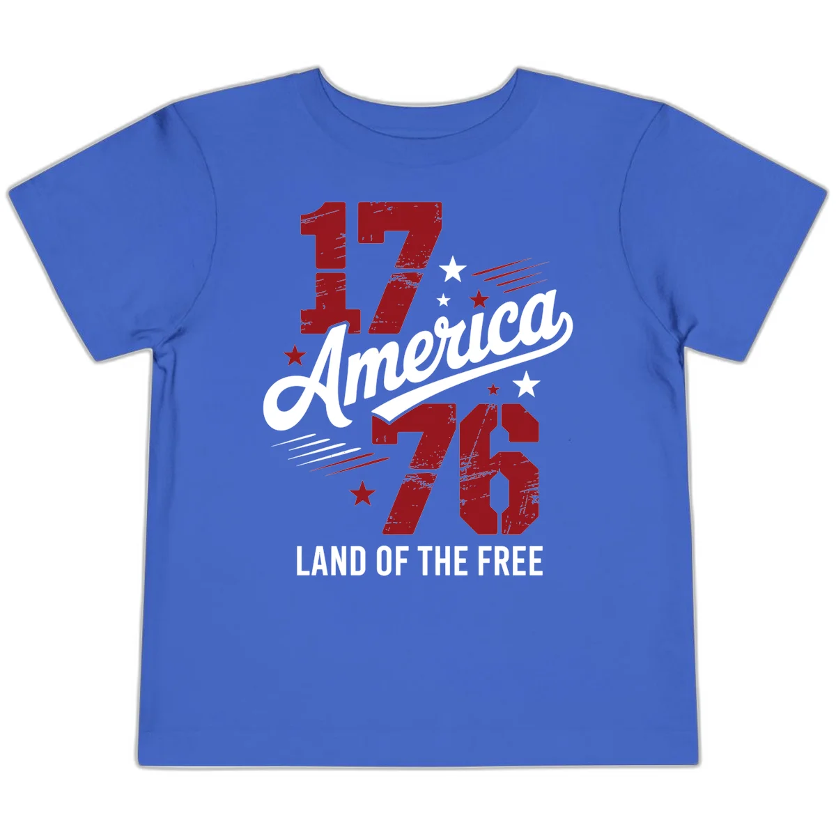 Distressed 1776 Stars and Streaks Toddler T-Shirt in True Royal