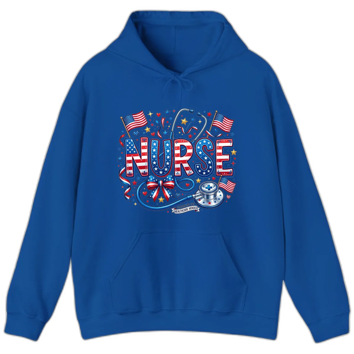 Patriotic Nurse Heroes Hoodie in Royal