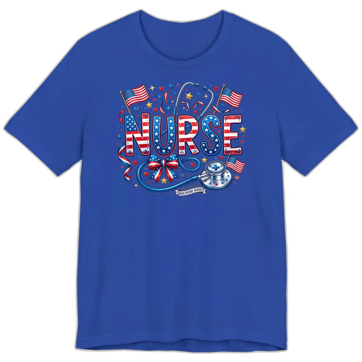 Patriotic Nurse Heroes Premium T-Shirt in True Royal