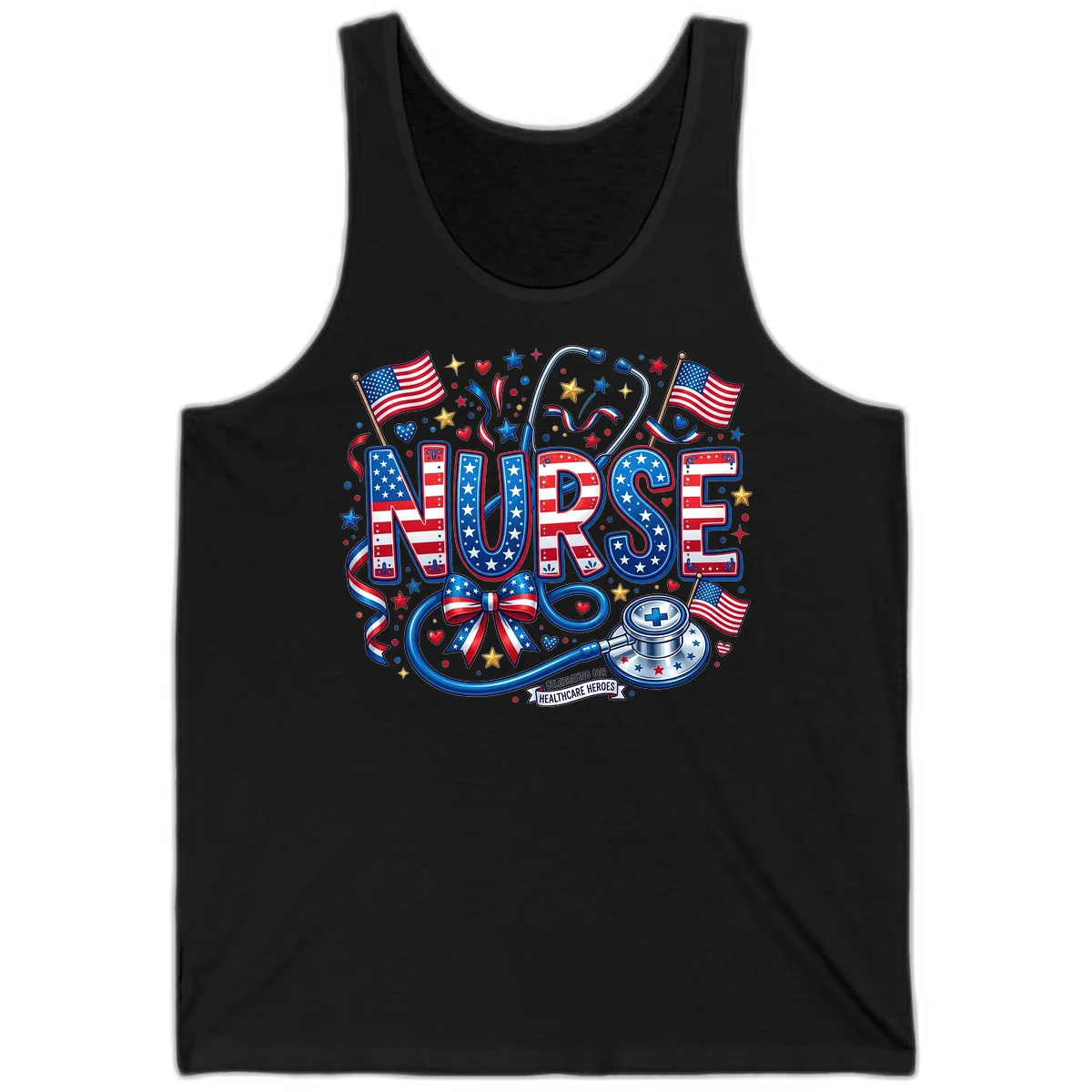 Patriotic Nurse Heroes Tank in Black