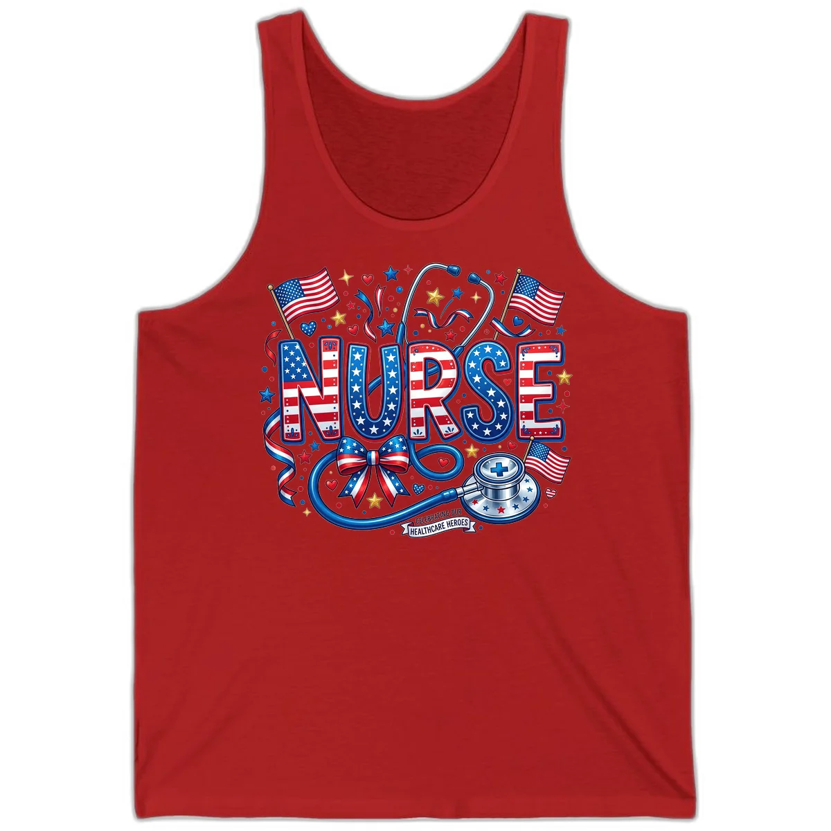 Patriotic Nurse Heroes Tank in Red