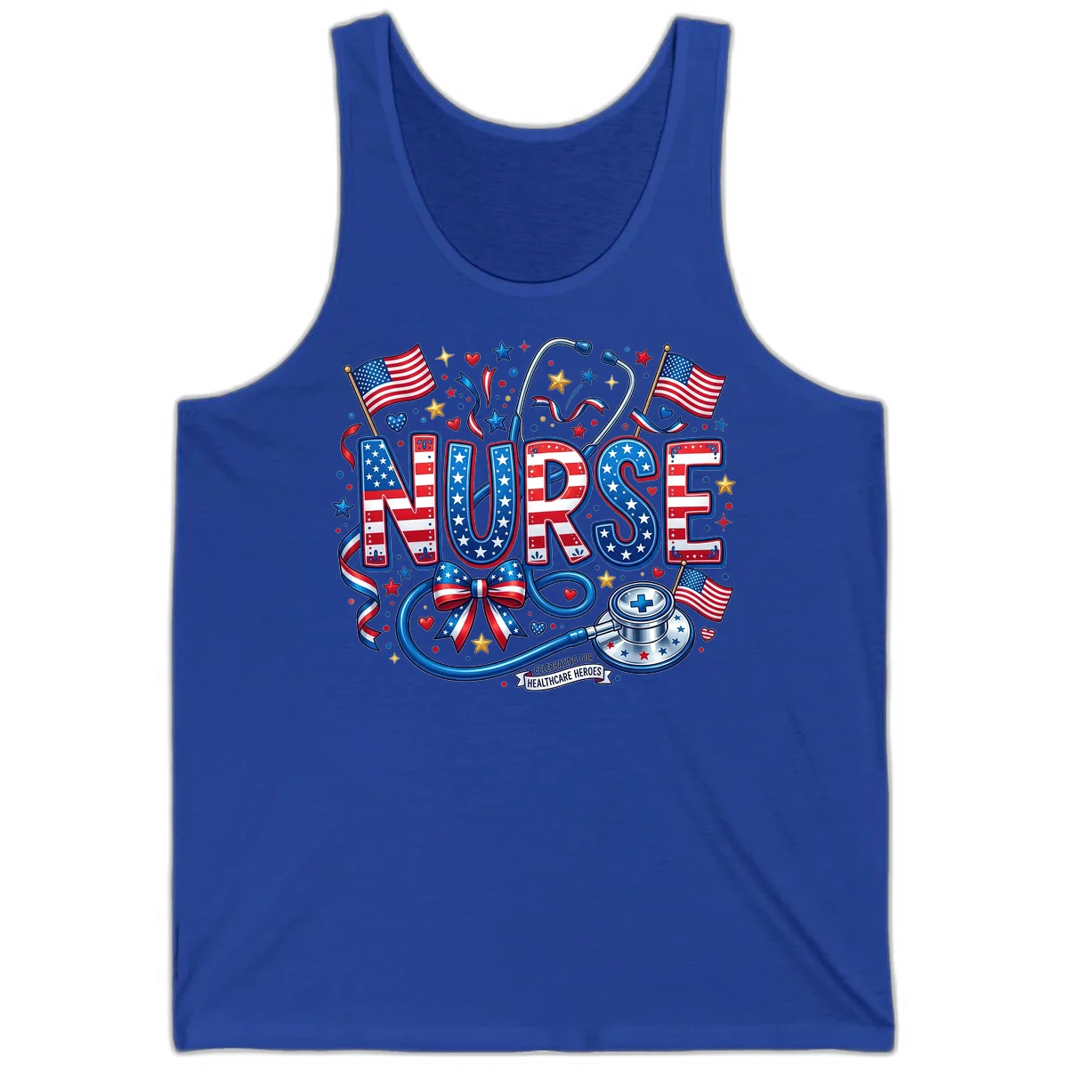 Patriotic Nurse Heroes Tank in True Royal