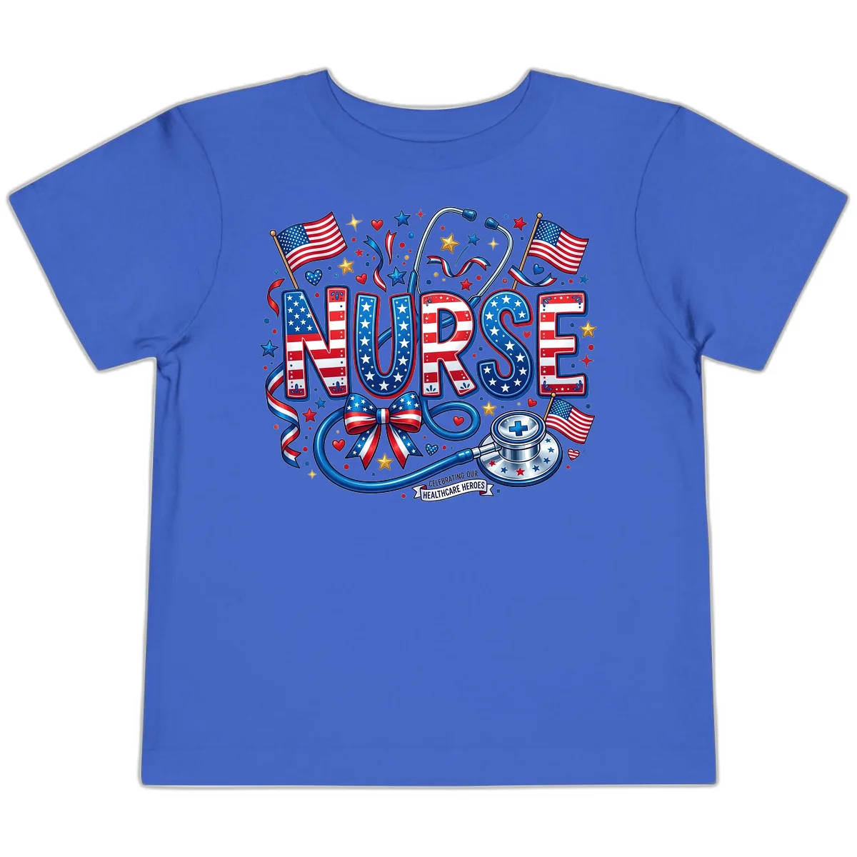 Patriotic Nurse Heroes Toddler T-Shirt in True Royal