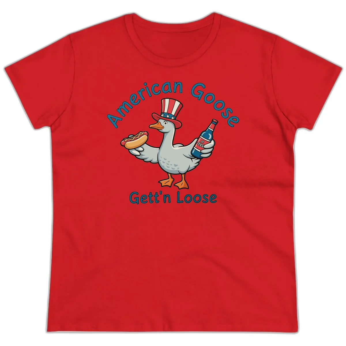 American Goose Gettin' Loose Ladies Tee in Red