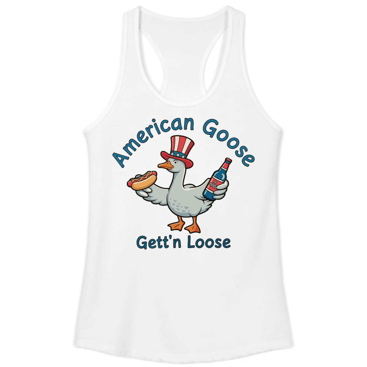 American Goose Gettin' Loose Ladies Tank in White
