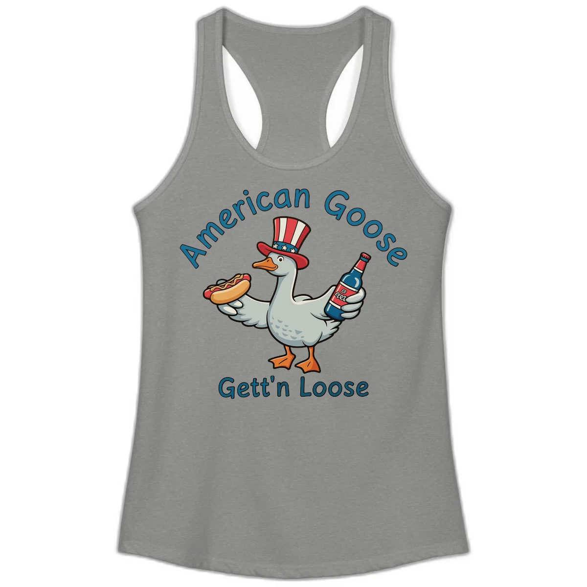 American Goose Gettin' Loose Ladies Tank in Heather Grey