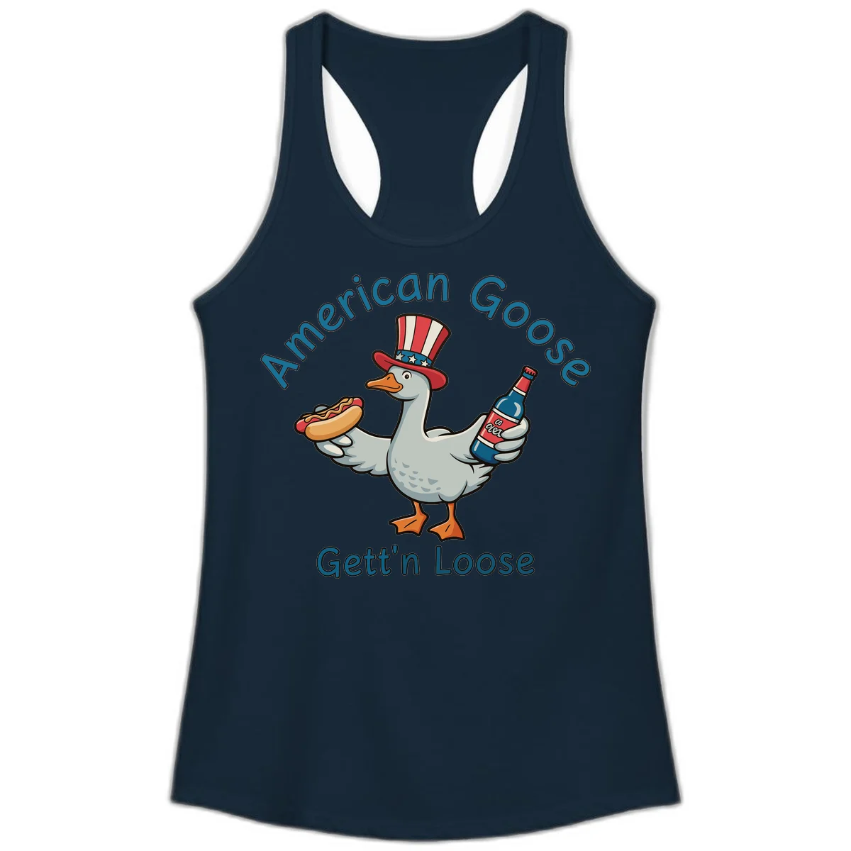 American Goose Gettin' Loose Ladies Tank in Solid Midnight Navy