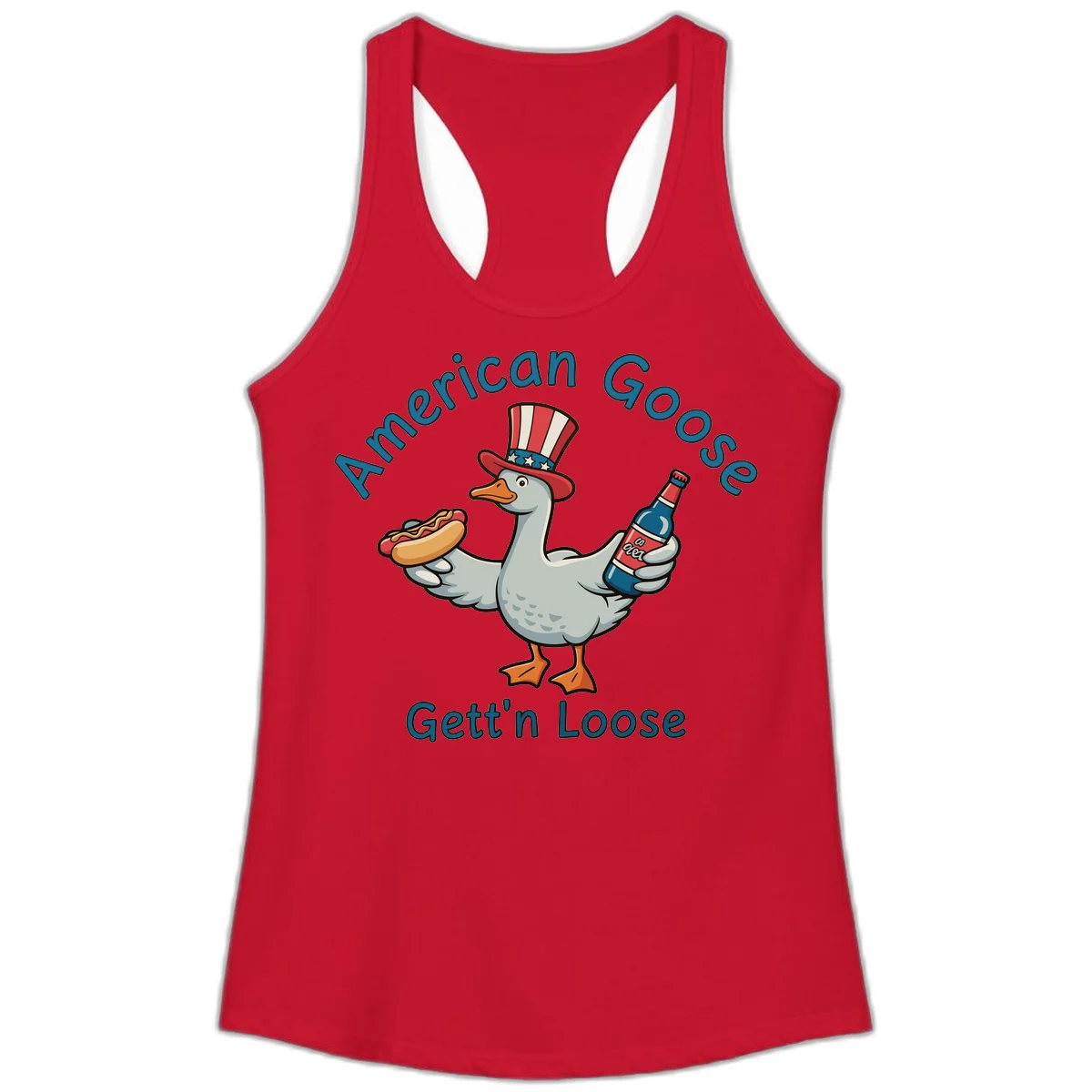 American Goose Gettin' Loose Ladies Tank in Solid Red