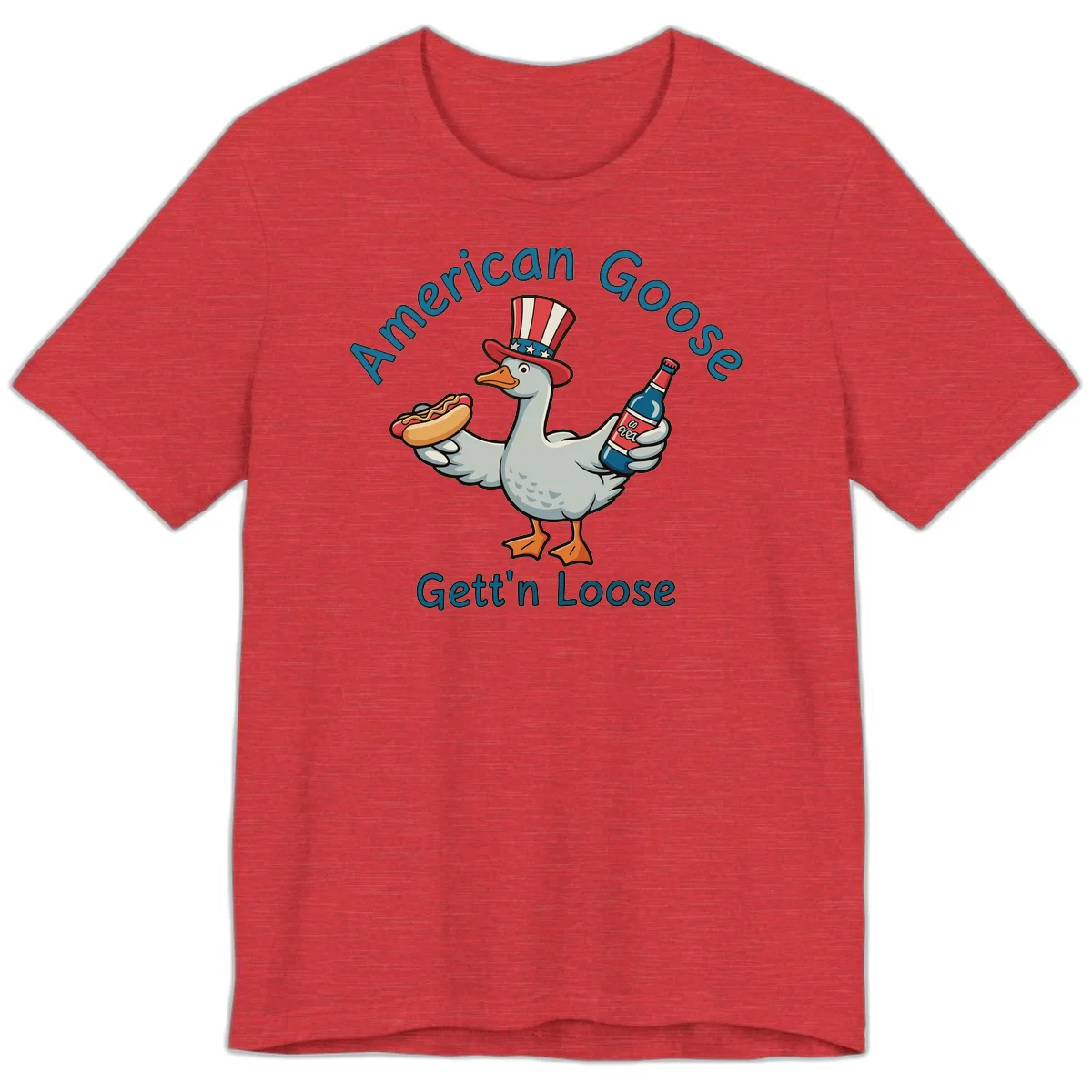 American Goose Gettin' Loose Premium T-Shirt in Heather Red