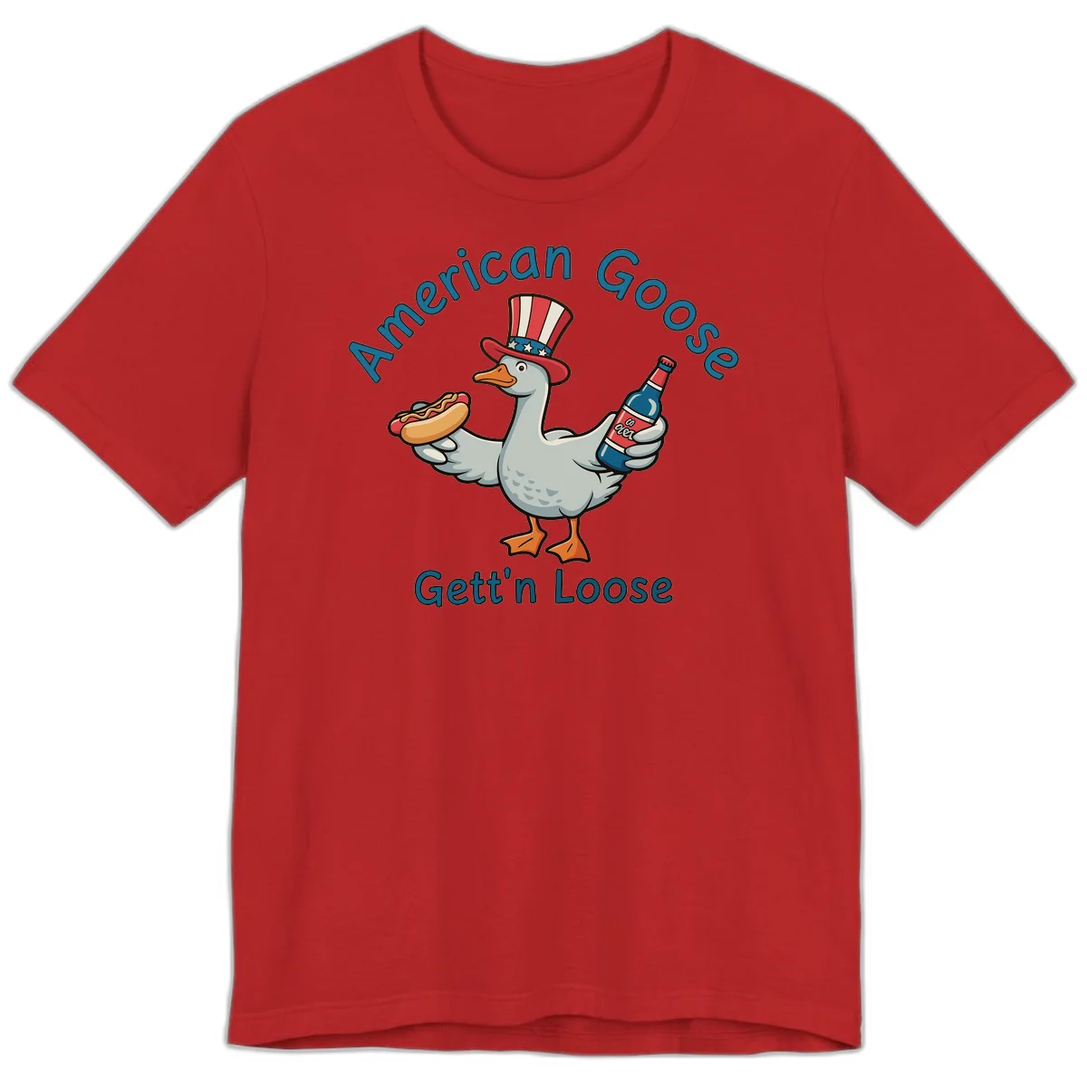 American Goose Gettin' Loose Premium T-Shirt in Red