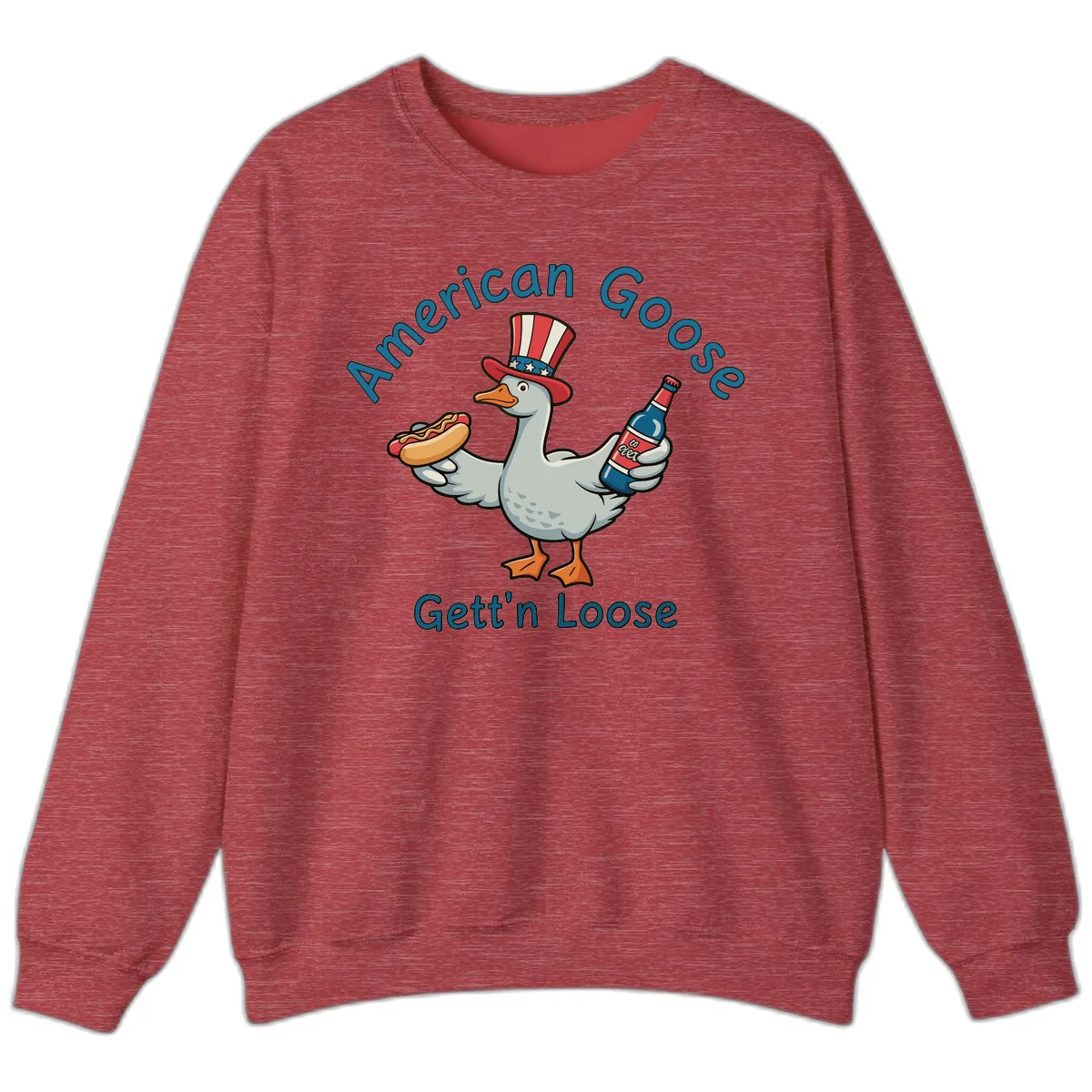 American Goose Gettin' Loose Patriotic Celebration Sweatshirt in Heather Scarlet Red