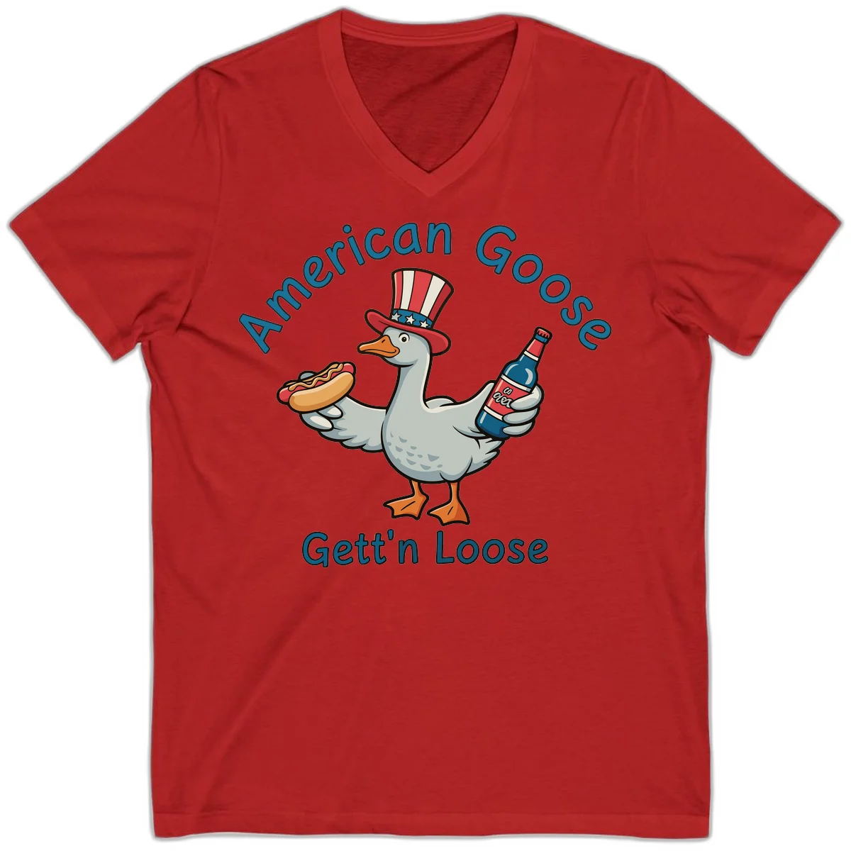 American Goose Gettin' Loose V-Neck in Red