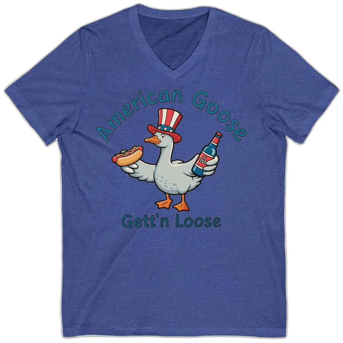 American Goose Gettin' Loose V-Neck in Heather True Royal