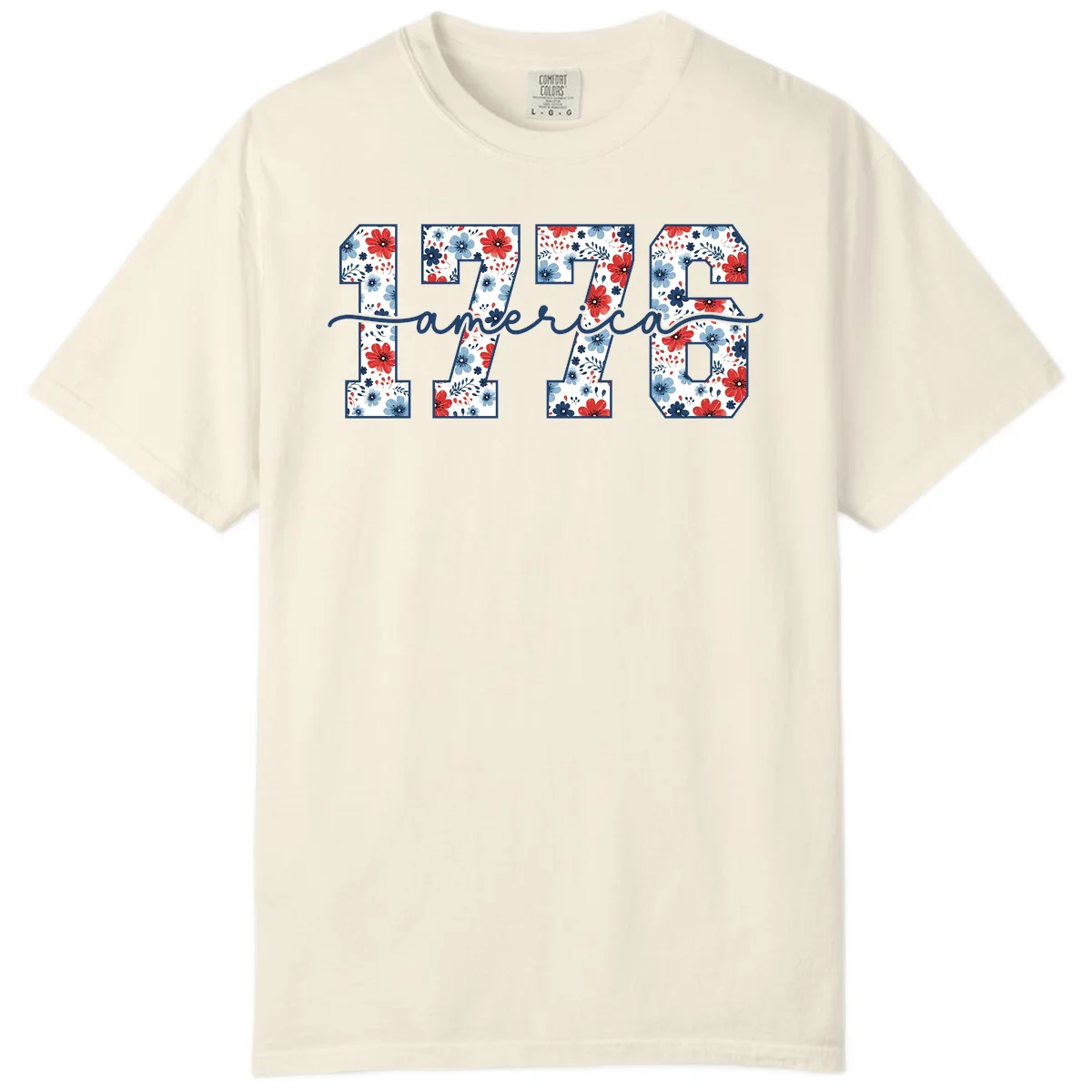Floral 1776 America Comfort Color in Ivory