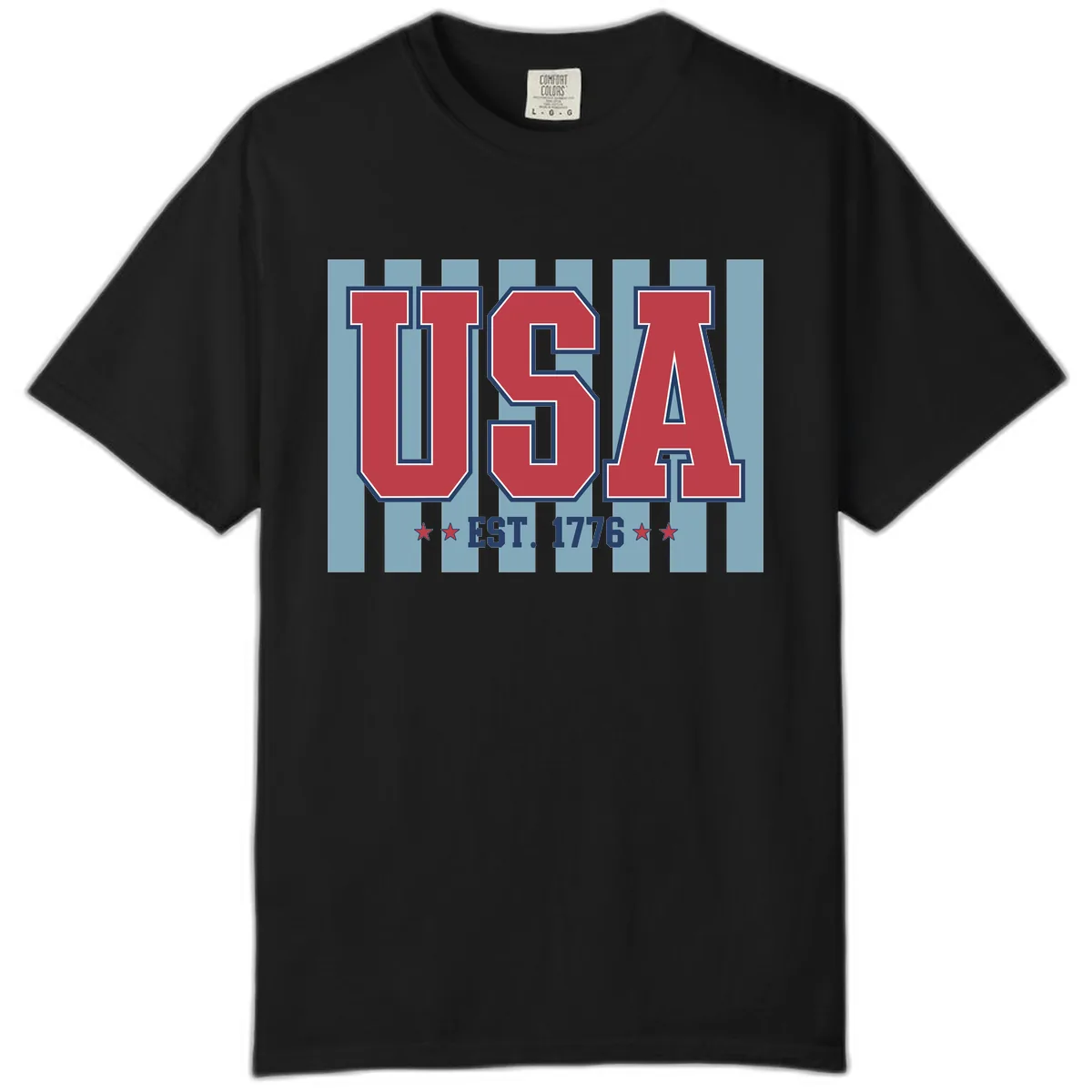 USA 1776 Founding Year Commemorative Design Comfort Color in Black