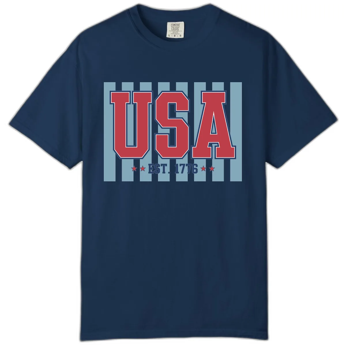 USA 1776 Founding Year Commemorative Design Comfort Color in Navy