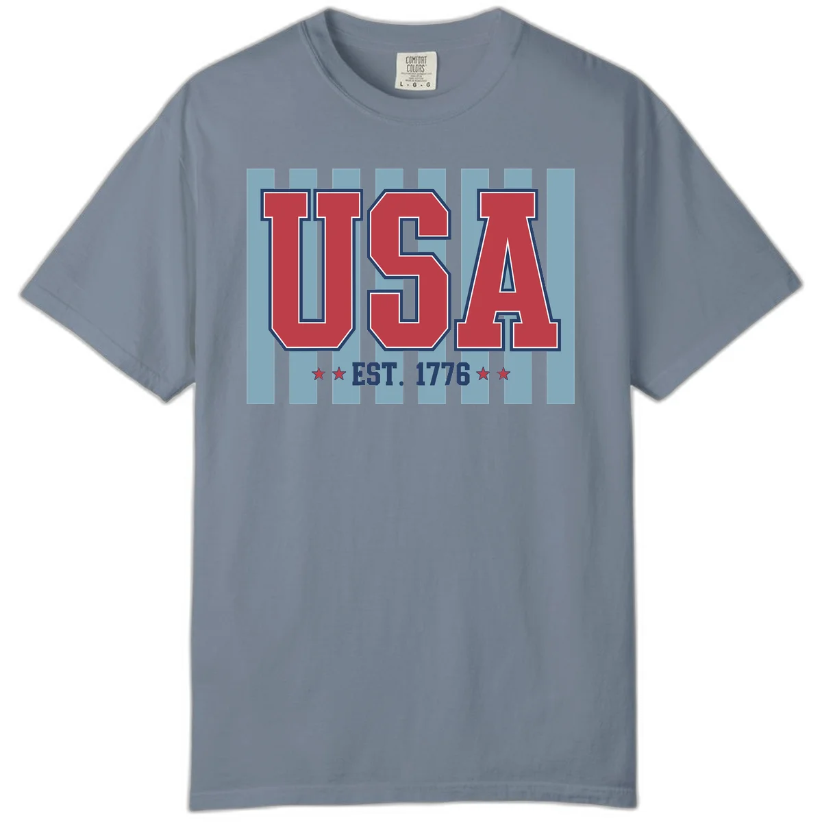 USA 1776 Founding Year Comfort Color in Blue Jean