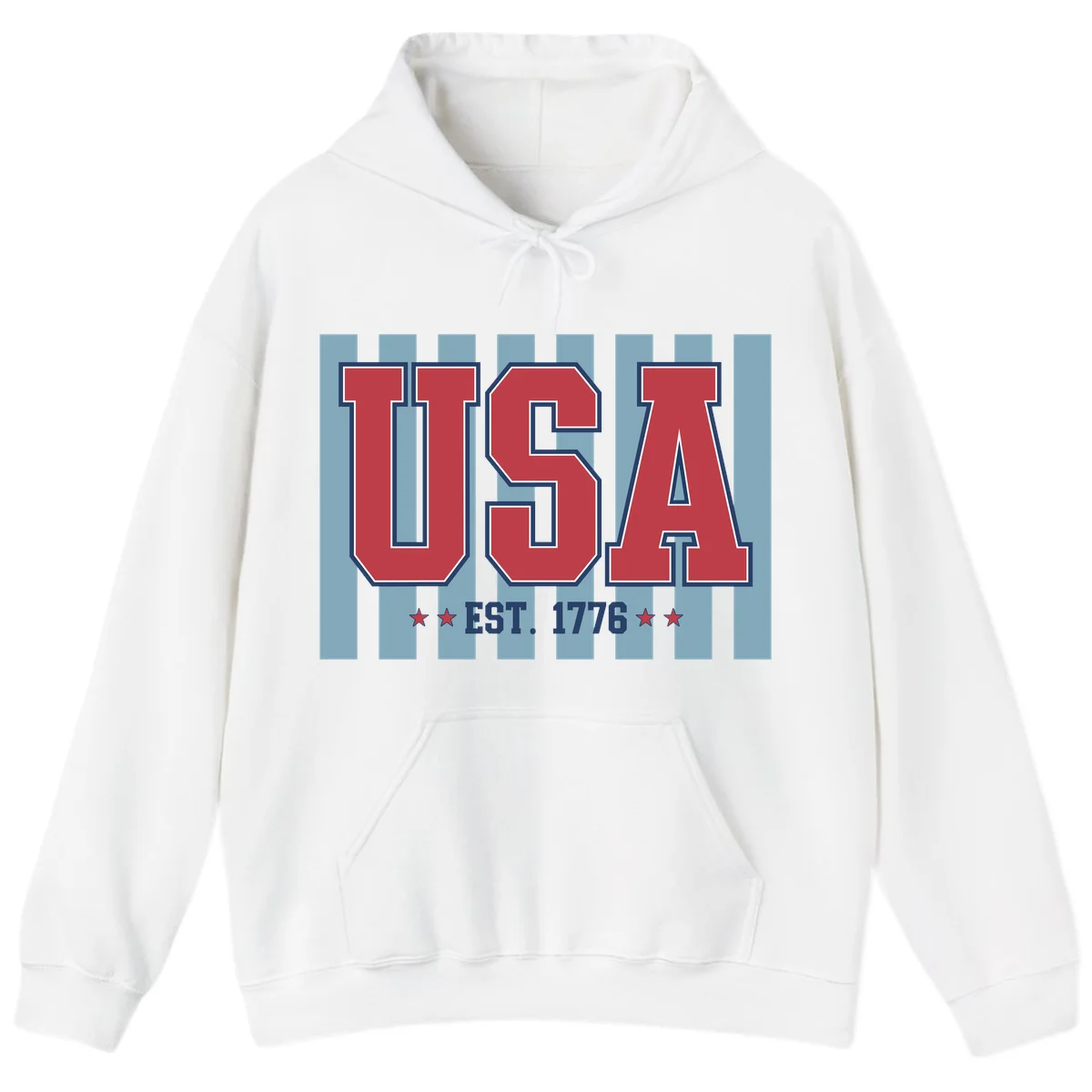 USA 1776 Founding Year Hoodie in White