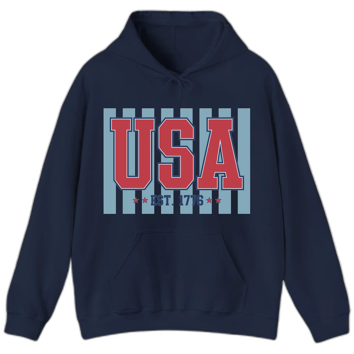 USA 1776 Founding Year Hoodie in Navy