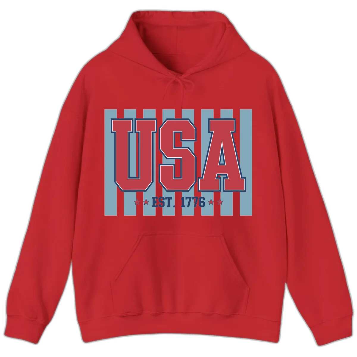 USA 1776 Founding Year Hoodie in Red