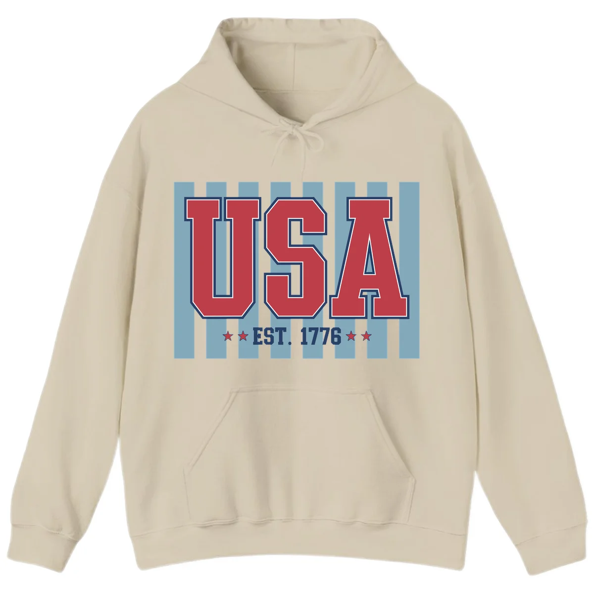 USA 1776 Founding Year Hoodie in Sand