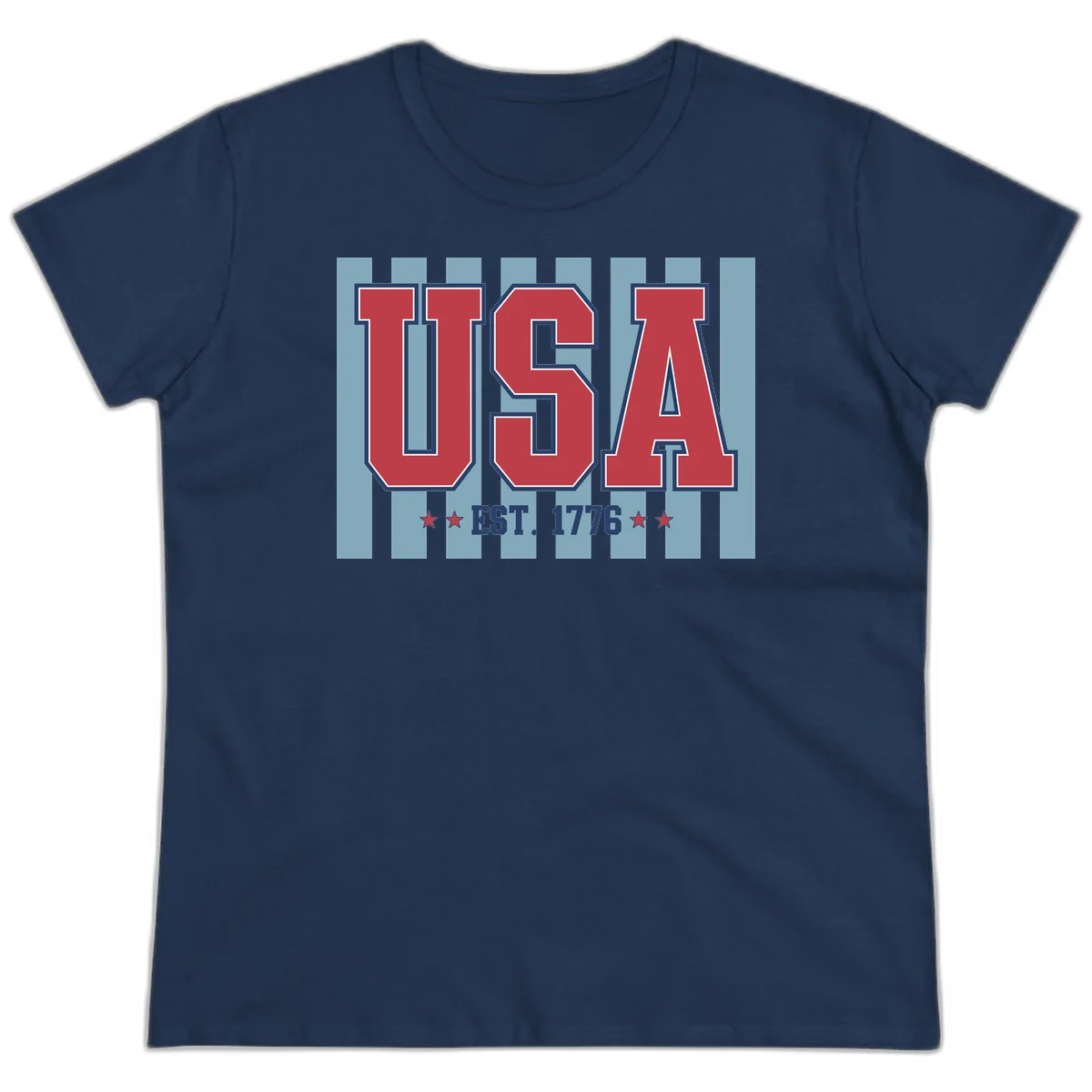 USA 1776 Founding Year Ladies Tee in Navy