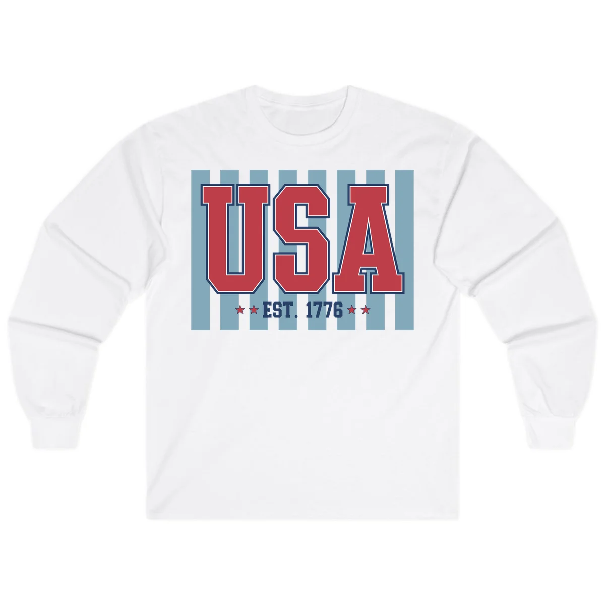 USA 1776 Founding Year Long Sleeve in White