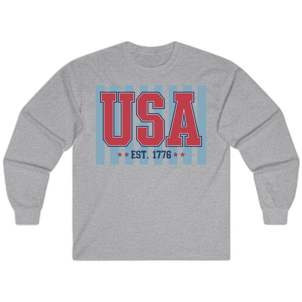 USA 1776 Founding Year Long Sleeve in Sport Grey