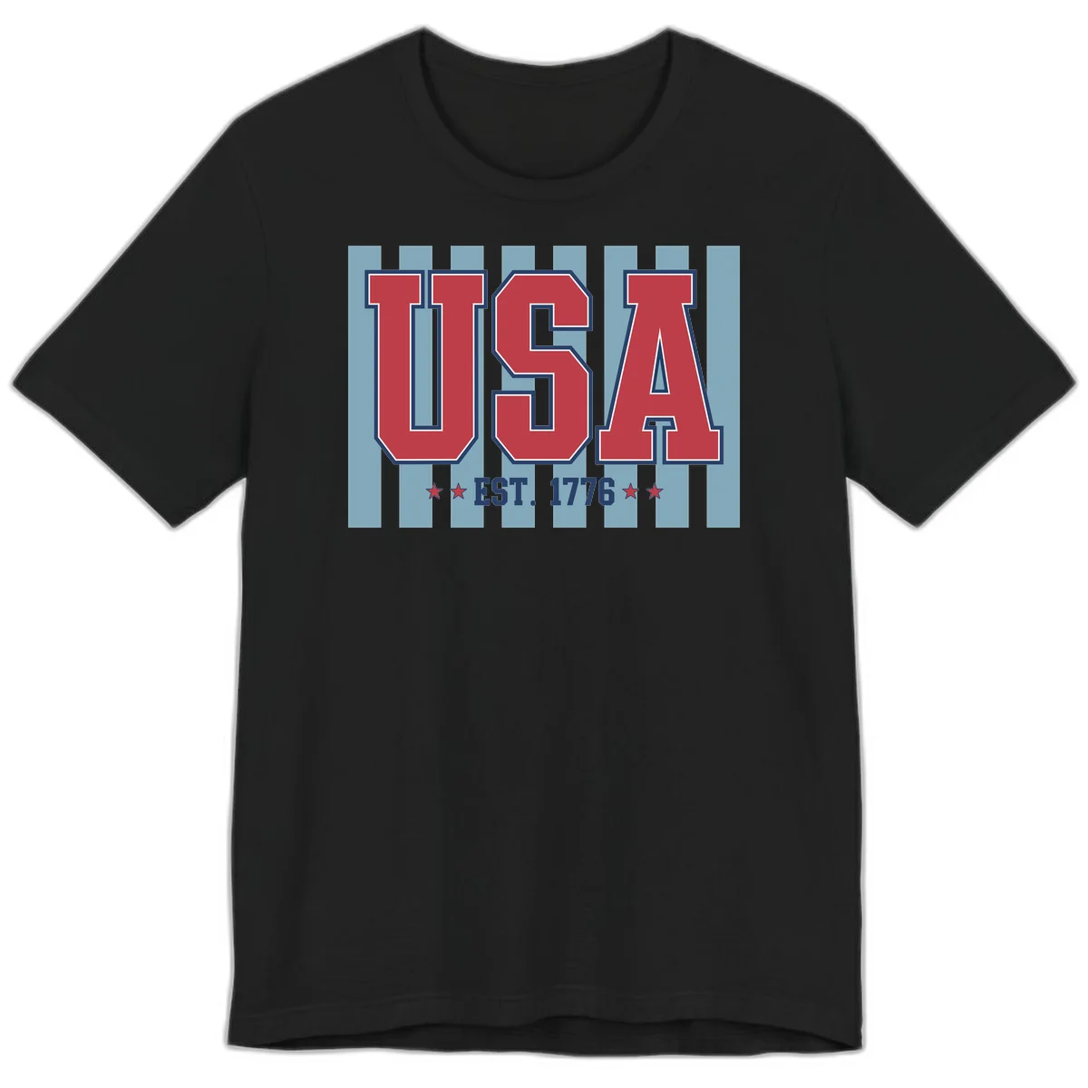 USA 1776 Founding Year Premium T-Shirt in Black