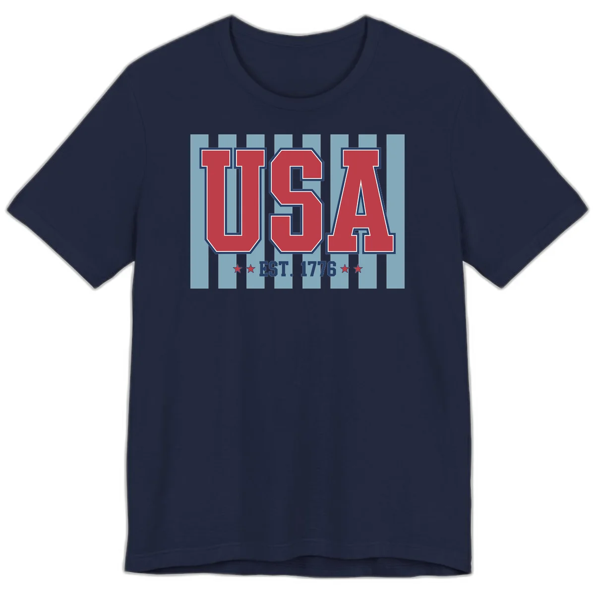 USA 1776 Founding Year Premium T-Shirt in Navy