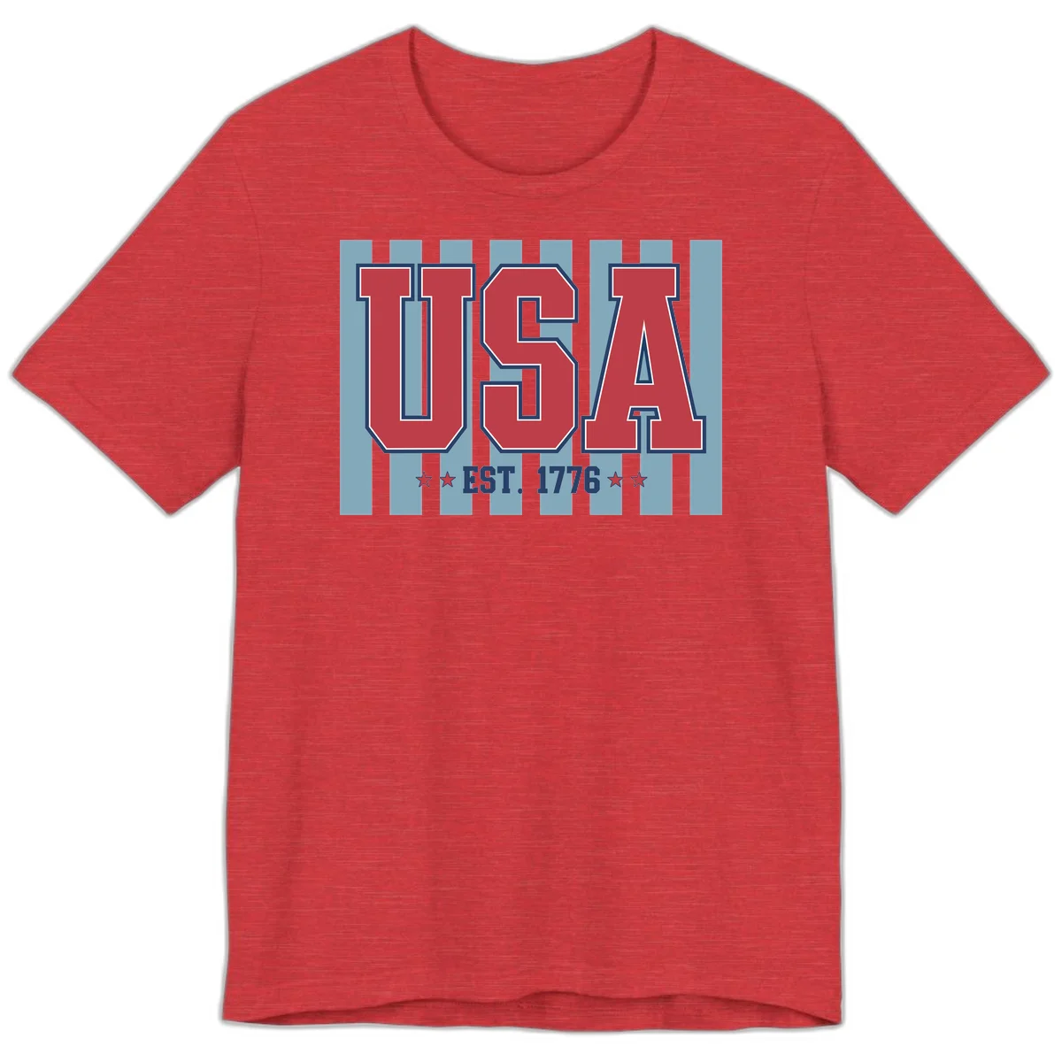 USA 1776 Founding Year Premium T-Shirt in Heather Red