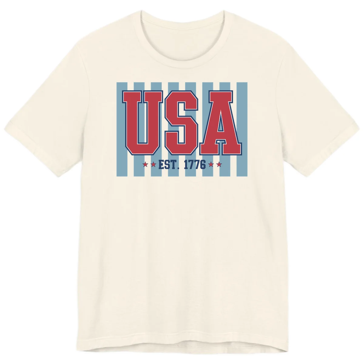 USA 1776 Founding Year Premium T-Shirt in Natural