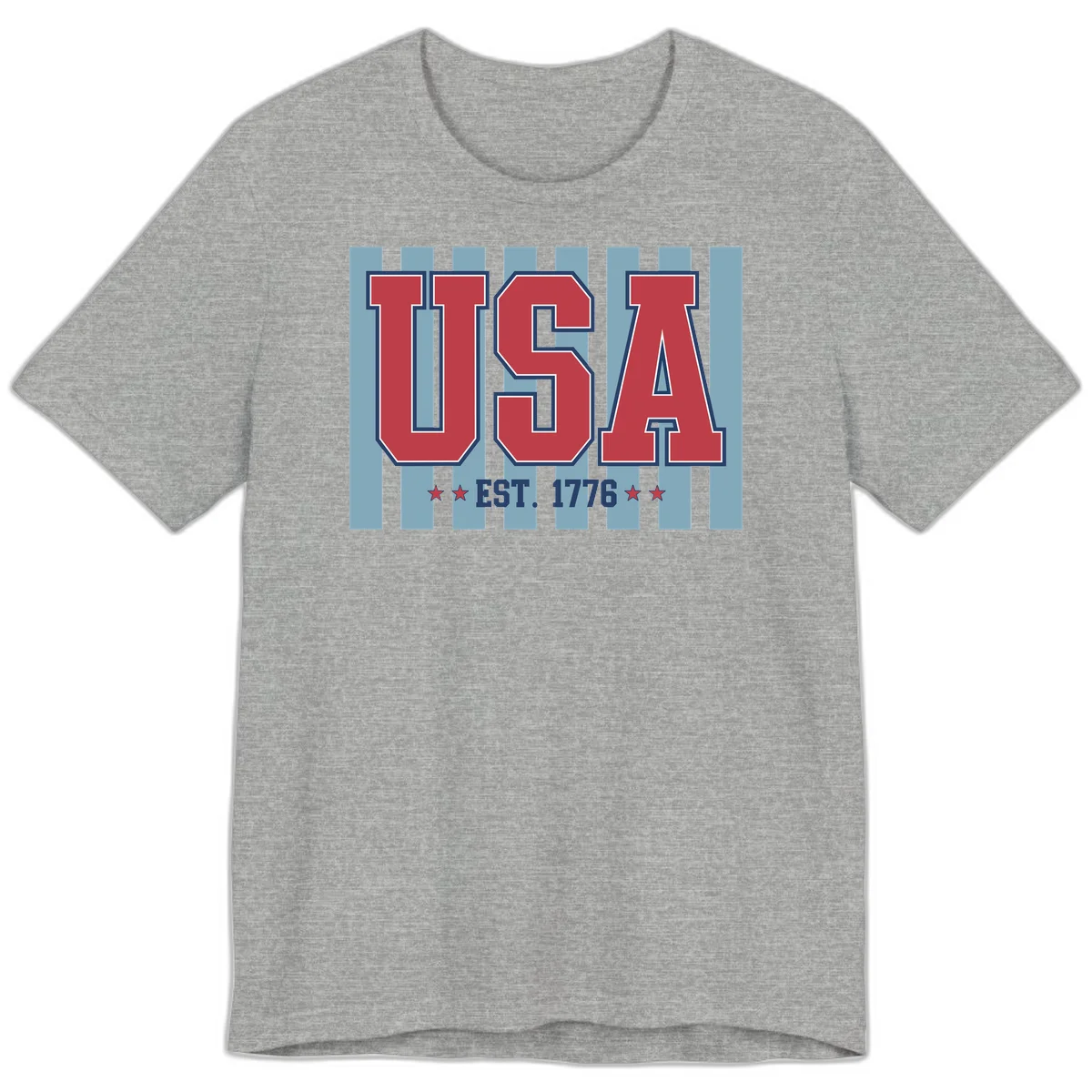 USA 1776 Founding Year Premium T-Shirt in Athletic Heather
