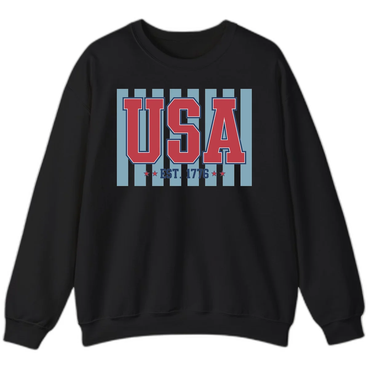 USA 1776 Founding Year Sweatshirt in Black