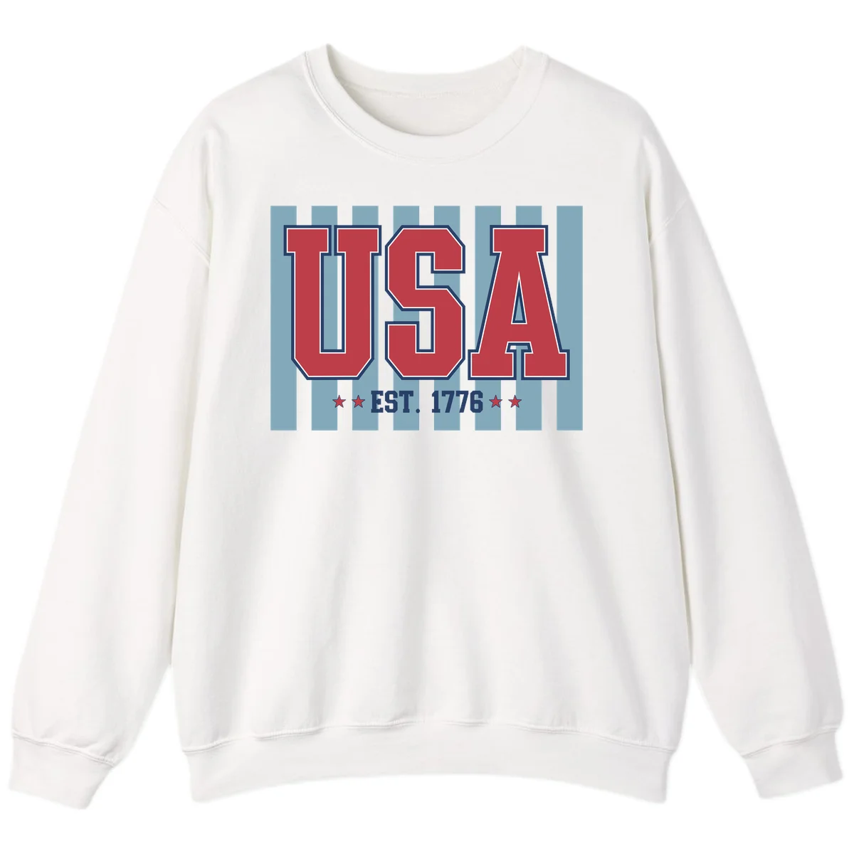 USA 1776 Founding Year Sweatshirt in White