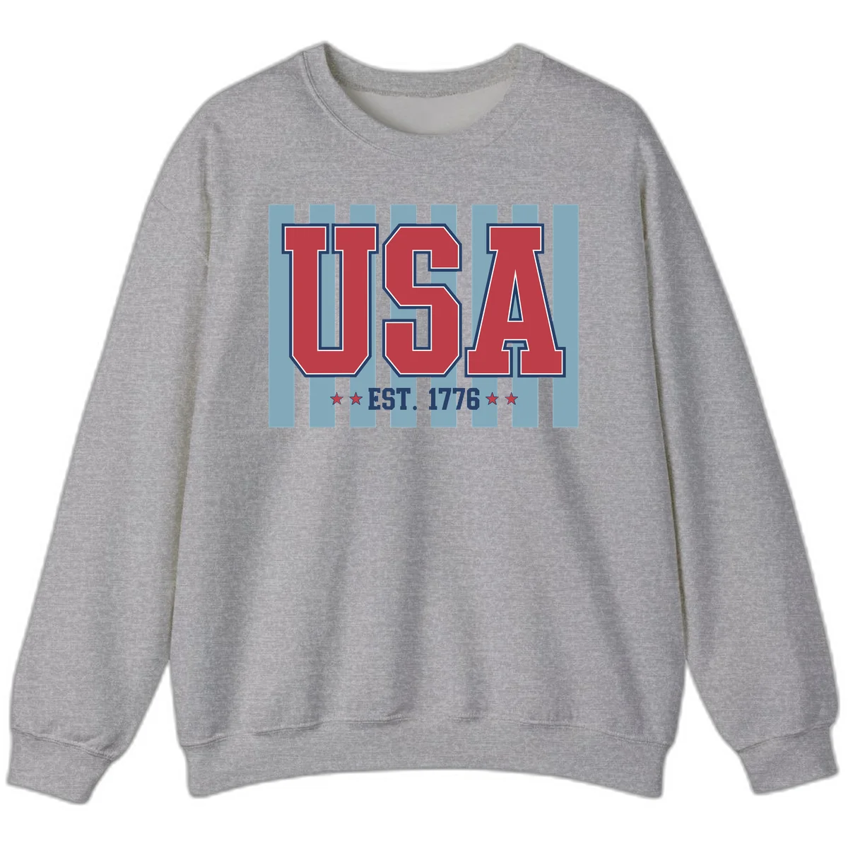 USA 1776 Founding Year Sweatshirt in Sport Grey