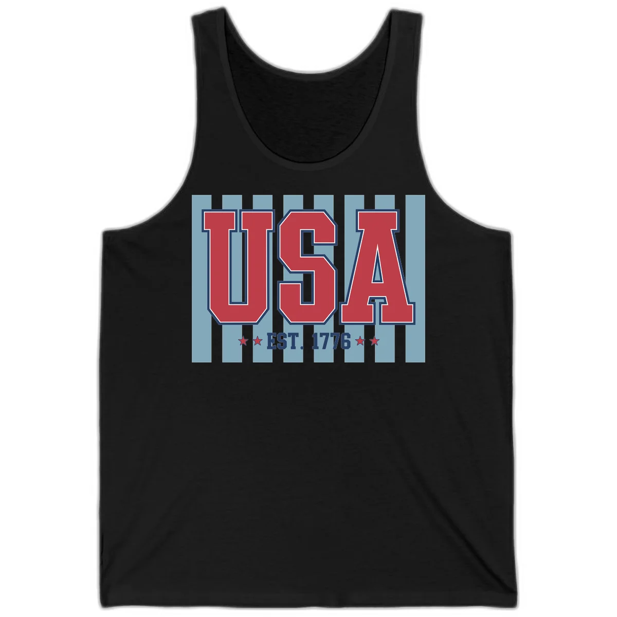 USA 1776 Founding Year Tank in Black