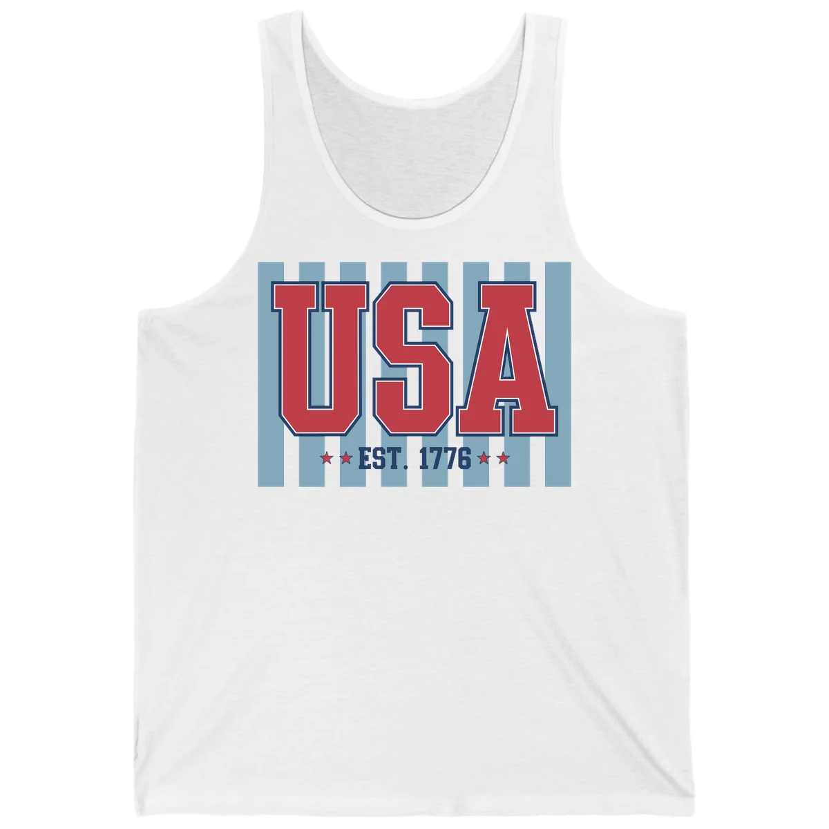 USA 1776 Founding Year Tank in White