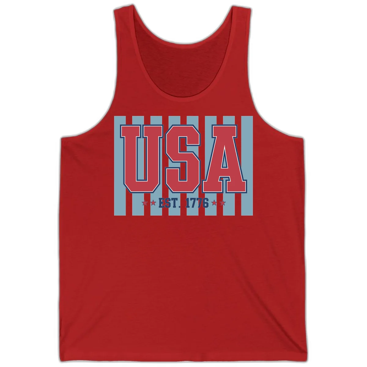 USA 1776 Founding Year Tank in Red