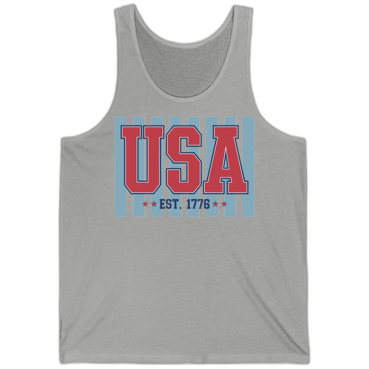 USA 1776 Founding Year Tank in Athletic Heather