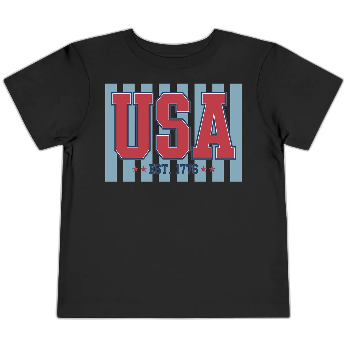 USA 1776 Founding Year Toddler T-Shirt in Black