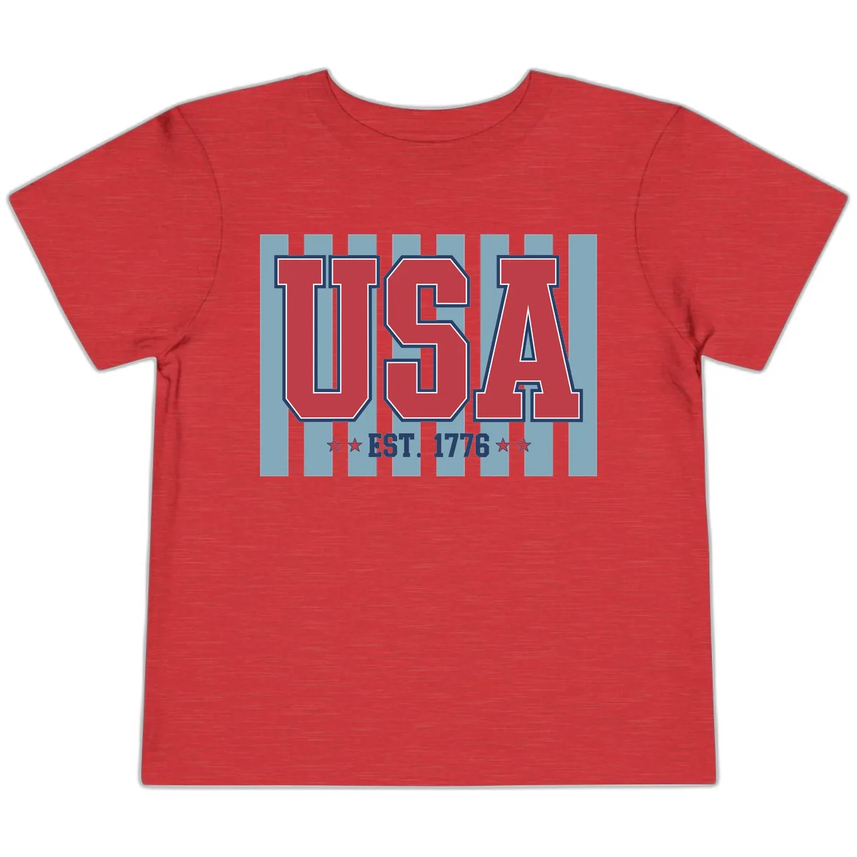 USA 1776 Founding Year Commemorative Design Toddler T-Shirt in Heather Red