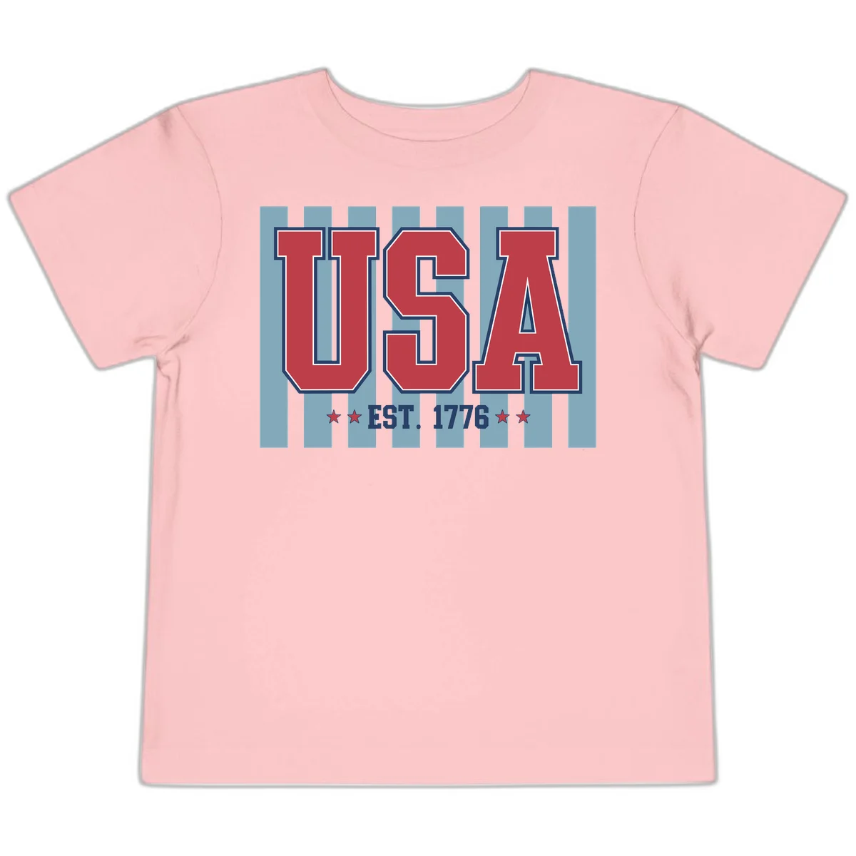 USA 1776 Founding Year Toddler T-Shirt in Pink