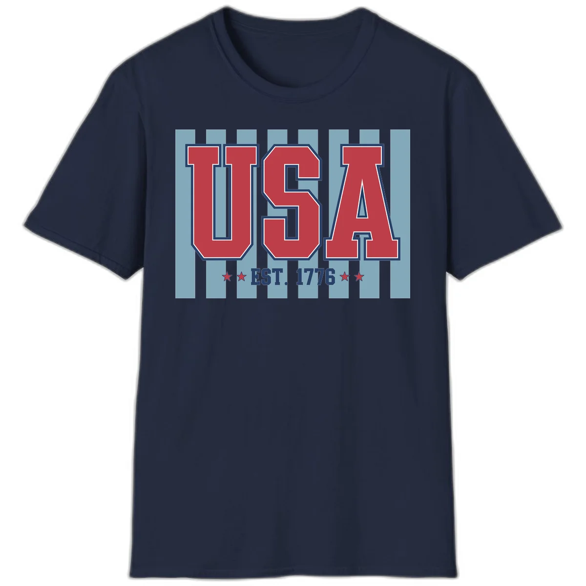 USA 1776 Founding Year T-Shirt in Navy