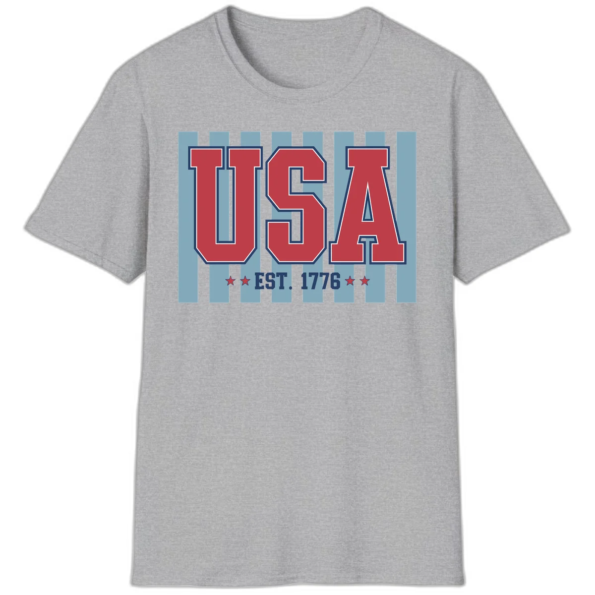USA 1776 Founding Year T-Shirt in Sport Grey