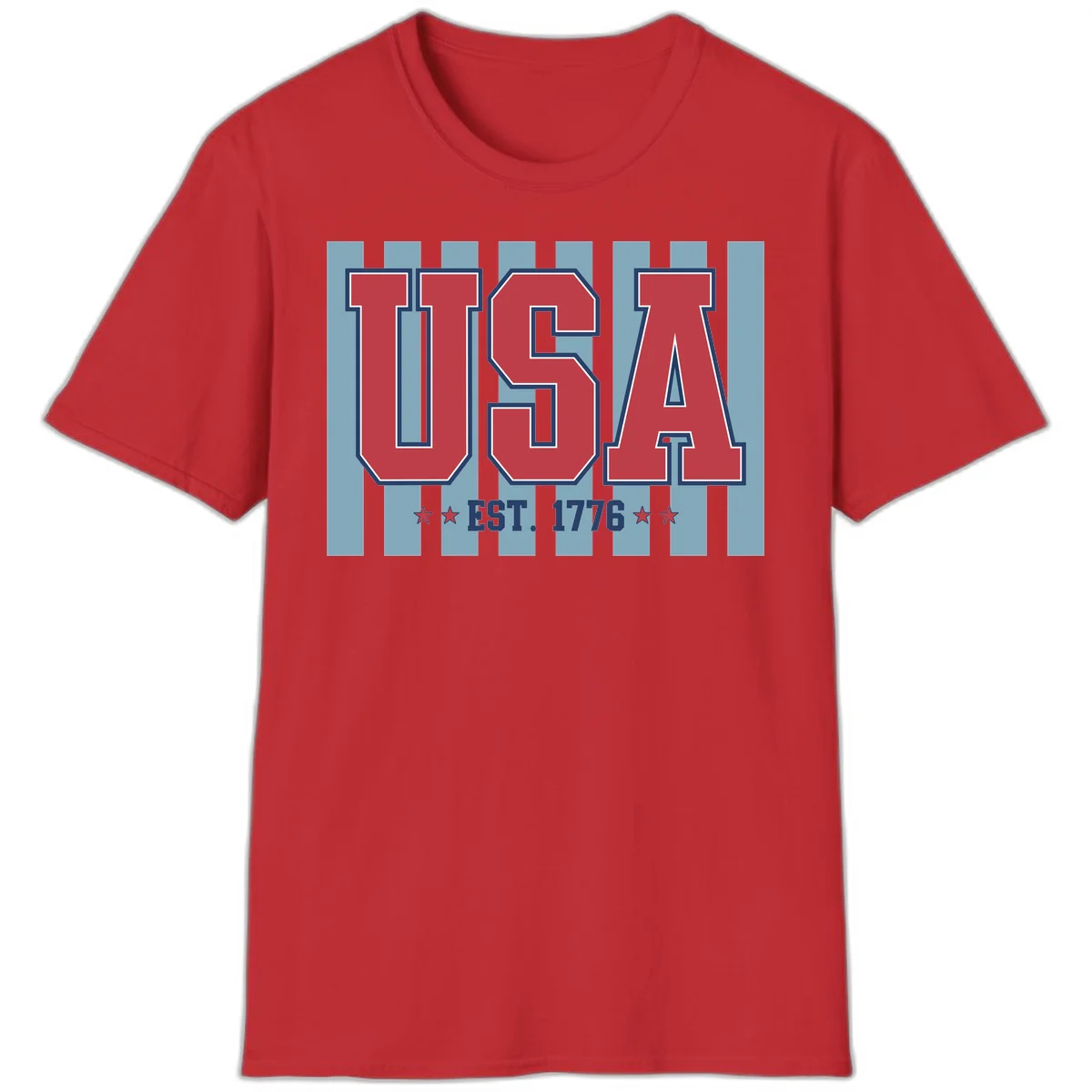 USA 1776 Founding Year T-Shirt in Red