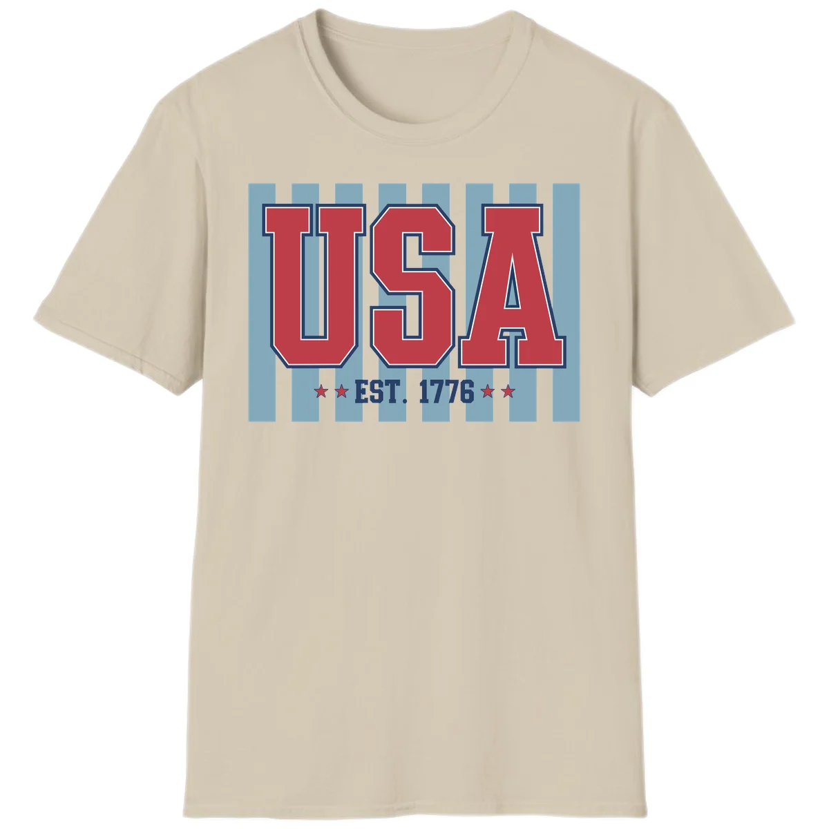 USA 1776 Founding Year T-Shirt in Sand