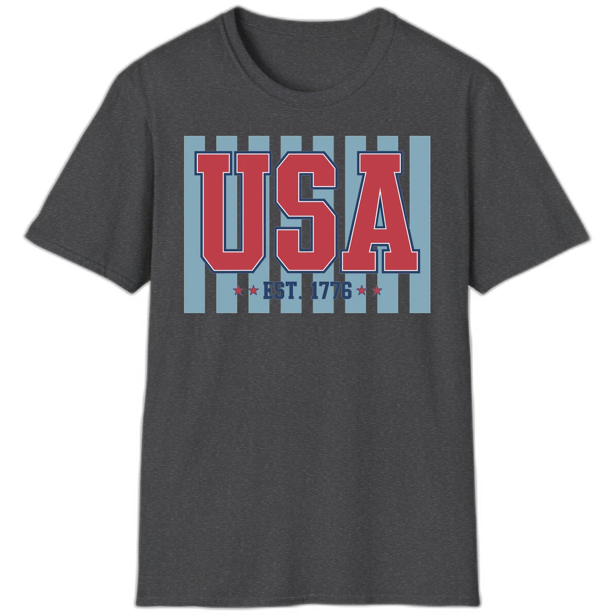 USA 1776 Founding Year T-Shirt in Dark Heather