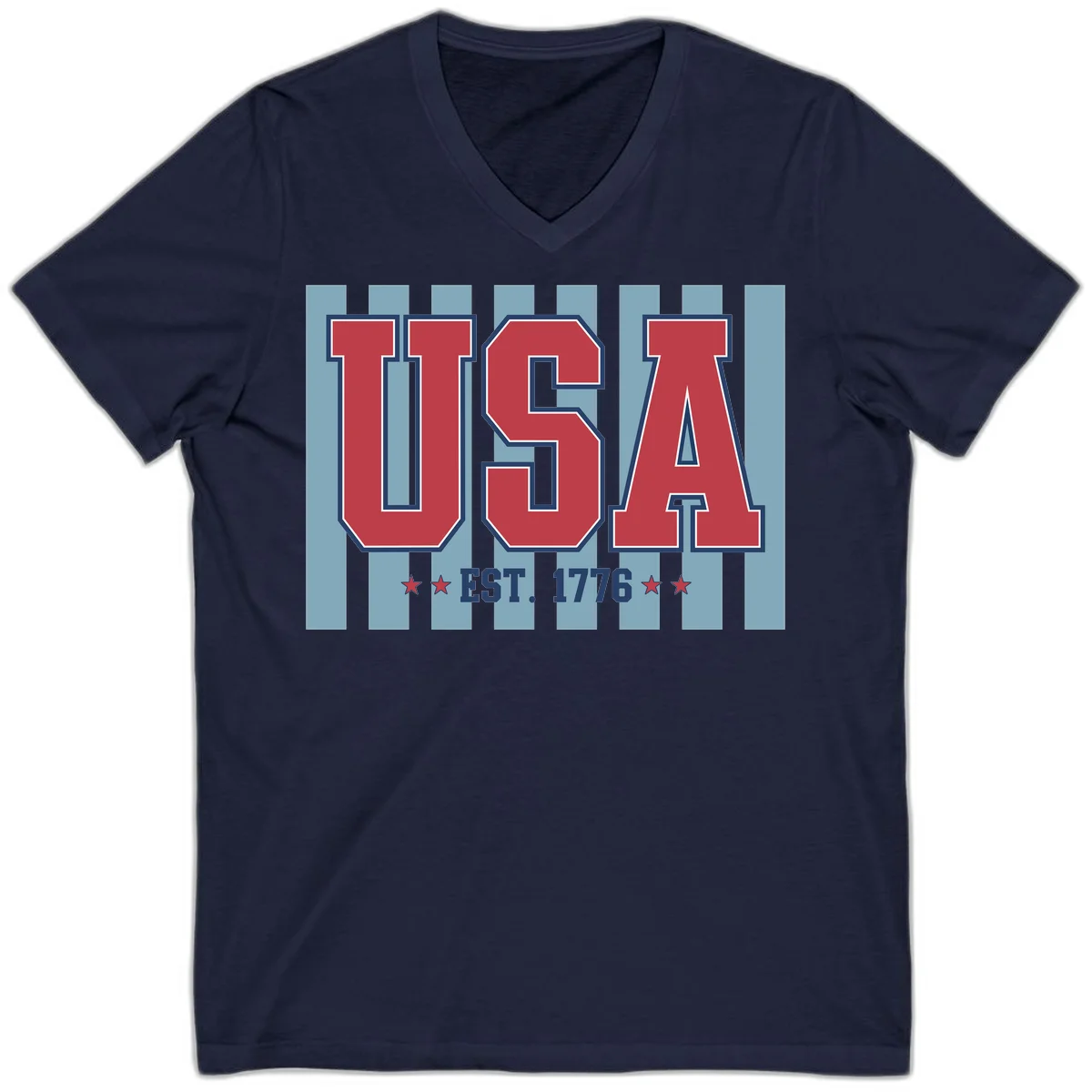 USA 1776 Founding Year V-Neck in Navy